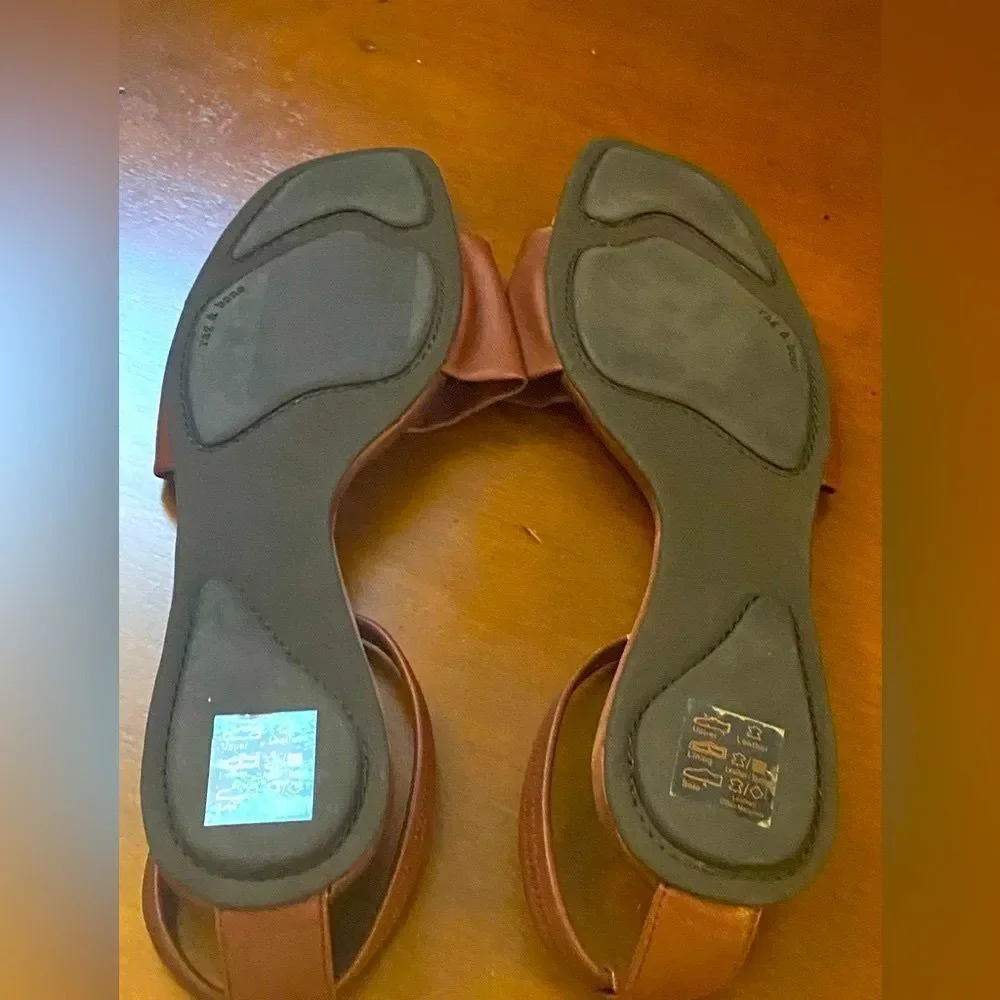 New rag & bone ellory brown rust slip on sandals ankle strap size 40 or USA 10